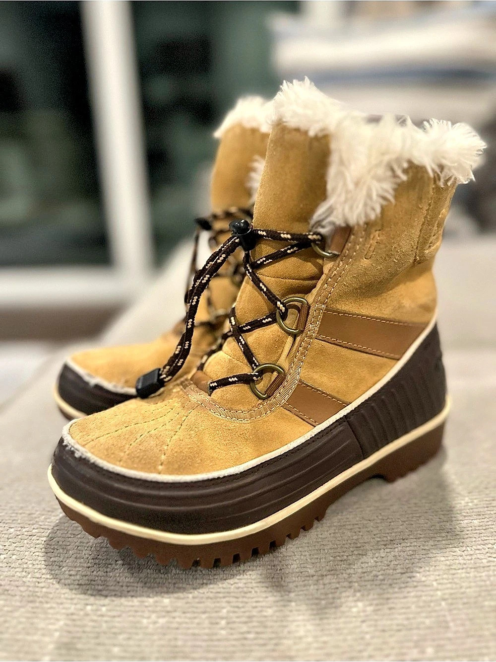 Sorel Winter Boots Brown & White US 2 unisex